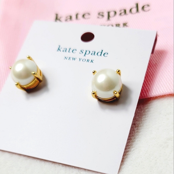 Kate Spade Rise and Shine Cream Blush Studs with KS Jewelry Bag - Picture 3 of 5